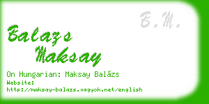 balazs maksay business card